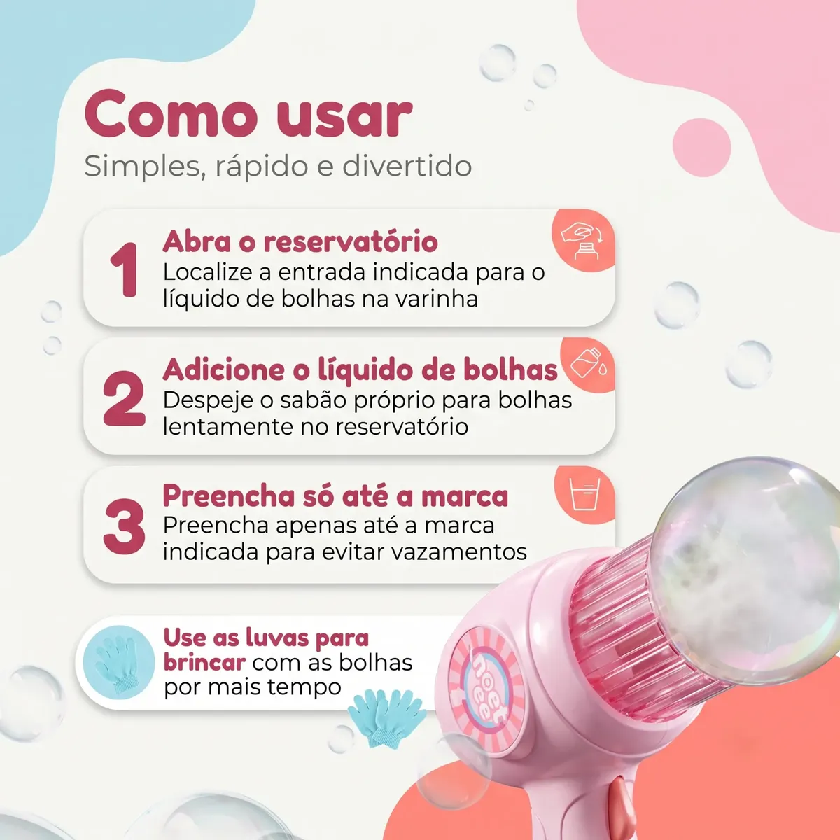 Como usar a máquina de bolhas