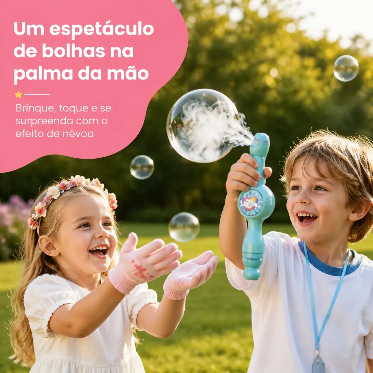 Um espetáculo de bolhas na palma da mão