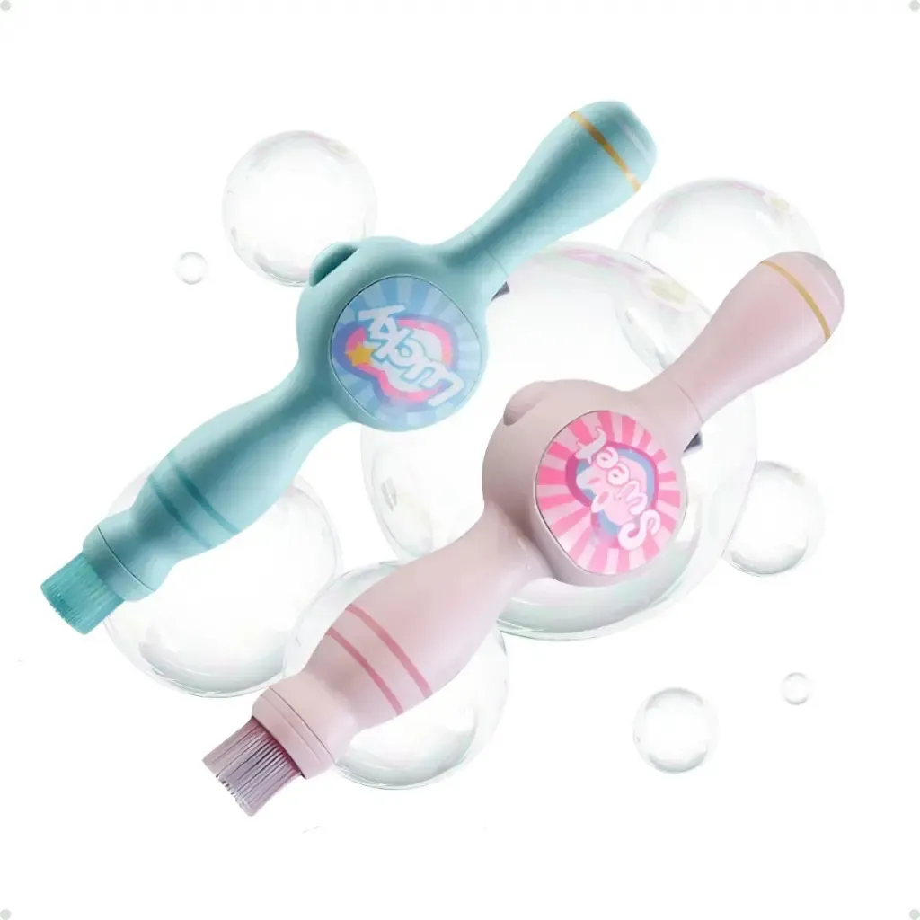 Máquinas de bolhas azul e rosa